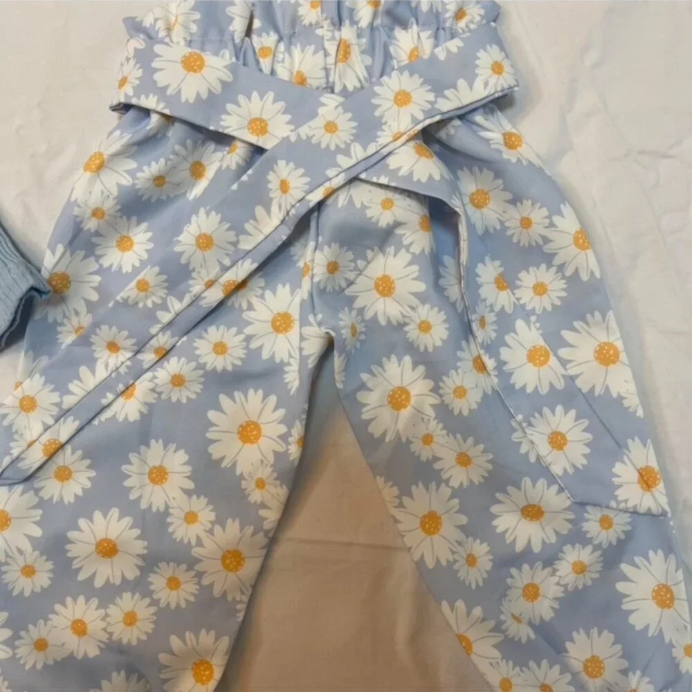 Baby Girl 3-piece Outfit Set - Daisy Print - Picture 4 of 5